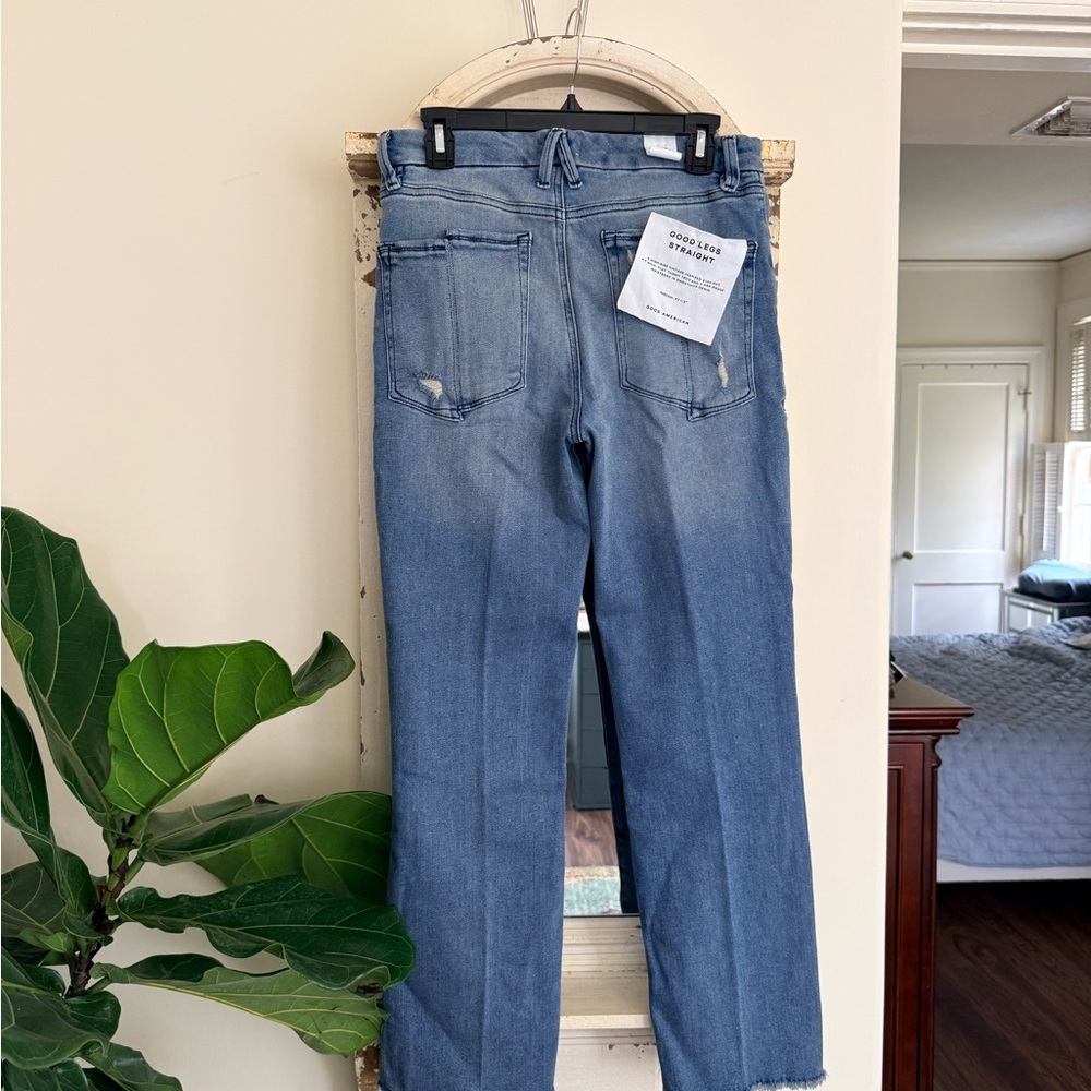 NWT Good American Split Pocket Straight Leg Jeans Size 6/28 - Picture 9 of 11